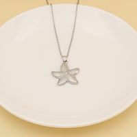 304 Stainless Steel 18K Gold Plated Cute Sweet Commute Polishing Starfish Pendant Necklace main image 5