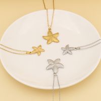 304 Stainless Steel 18K Gold Plated Cute Sweet Commute Polishing Starfish Pendant Necklace main image 3