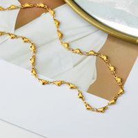304 Stainless Steel 18K Gold Plated Vintage Style Sweet Commute Heart Shape Bracelets Necklace main image 7