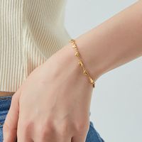 304 Stainless Steel 18K Gold Plated Vintage Style Sweet Commute Heart Shape Bracelets Necklace main image 4