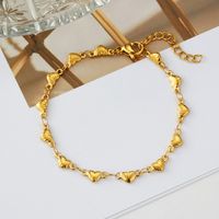 304 Stainless Steel 18K Gold Plated Vintage Style Sweet Commute Heart Shape Bracelets Necklace main image 8