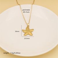 304 Stainless Steel 18K Gold Plated Cute Sweet Commute Polishing Starfish Pendant Necklace sku image 4