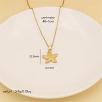 304 Stainless Steel 18K Gold Plated Cute Sweet Commute Polishing Starfish Pendant Necklace sku image 2