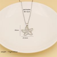 304 Stainless Steel 18K Gold Plated Cute Sweet Commute Polishing Starfish Pendant Necklace sku image 3