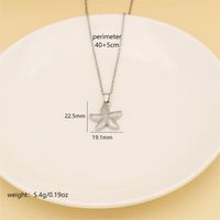 304 Stainless Steel 18K Gold Plated Cute Sweet Commute Polishing Starfish Pendant Necklace sku image 1