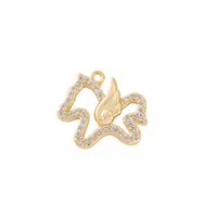 1 Piece 14*13MM Copper Zircon 18K Gold Plated Horse Polished Pendant main image 6