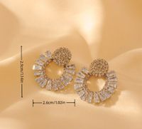 1 Pair Glam Shiny Solid Color Plating Inlay Copper Zircon 18K Gold Plated Ear Studs main image 2