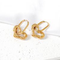 1 Pair Simple Style Heart Shape 316 Stainless Steel  18K Gold Plated Drop Earrings main image 6