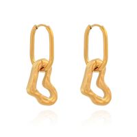 1 Pair Simple Style Heart Shape 316 Stainless Steel  18K Gold Plated Drop Earrings main image 3