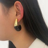 1 Pair Exaggerated Simple Style Geometric Enamel Copper 14K Gold Plated Ear Studs main image 5