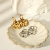 1 Pair Casual Simple Style Geometric 316L Stainless Steel  18K Gold Plated Drop Earrings main image 1