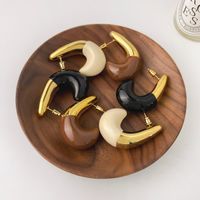 1 Pair Exaggerated Simple Style Geometric Enamel Copper 14K Gold Plated Ear Studs main image 1
