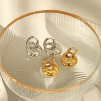 1 Pair Casual Simple Style Geometric 316L Stainless Steel  18K Gold Plated Drop Earrings main image 5