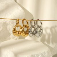 1 Pair Casual Simple Style Geometric 316L Stainless Steel  18K Gold Plated Drop Earrings main image 4