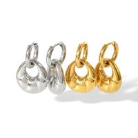 1 Pair Casual Simple Style Geometric 316L Stainless Steel  18K Gold Plated Drop Earrings main image 3