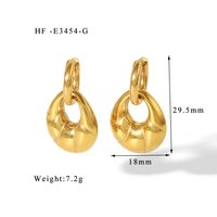 1 Pair Casual Simple Style Geometric 316L Stainless Steel  18K Gold Plated Drop Earrings main image 2