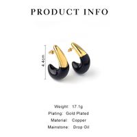 1 Pair Exaggerated Simple Style Geometric Enamel Copper 14K Gold Plated Ear Studs main image 2