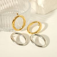 1 Pair IG Style Simple Style O-Shape Plating 316L Stainless Steel  18K Gold Plated Ear Studs main image 5