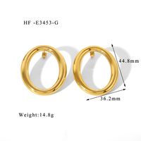 1 Pair IG Style Simple Style O-Shape Plating 316L Stainless Steel  18K Gold Plated Ear Studs main image 2