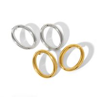 1 Pair IG Style Simple Style O-Shape Plating 316L Stainless Steel  18K Gold Plated Ear Studs main image 4