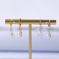 1 Pair Basic Modern Style Classic Style Geometric Inlay Sterling Silver Pearl Zircon Drop Earrings main image 3