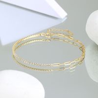 Sterling Silver Simple Style Classic Style Commute Plating Inlay Geometric Zircon Bracelets main image 1