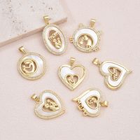 1 Piece Copper Shell Zircon 18K Gold Plated Human Heart Shape Polished Pendant main image 1