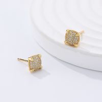 1 Pair Basic Modern Style Classic Style Geometric Plating Inlay Sterling Silver Zircon Ear Studs sku image 1