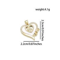 1 Piece Copper Shell Zircon 18K Gold Plated Human Heart Shape Polished Pendant main image 8