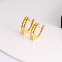 1 Pair Elegant Simple Style Solid Color Plating Inlay Copper Zircon 18K Gold Plated Ear Studs main image 4