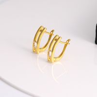 1 Par Elegante Estilo Simple Color Sólido Enchapado Embutido Cobre Circón Chapados en oro de 18k Pendientes sku image 2