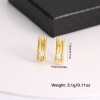 1 Pair Elegant Simple Style Solid Color Plating Inlay Copper Zircon 18K Gold Plated Ear Studs main image 8