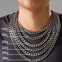 Basic Einfacher Stil Klassischer Stil Geometrisch Einfarbig Edelstahl 304 Männer Halskette main image 2