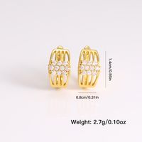 1 Pair Elegant Simple Style Solid Color Plating Inlay Copper Zircon 18K Gold Plated Ear Studs main image 9