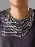 Basic Einfacher Stil Klassischer Stil Geometrisch Einfarbig Edelstahl 304 Männer Halskette sku image 9
