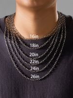 Basic Einfacher Stil Klassischer Stil Geometrisch Einfarbig Edelstahl 304 Männer Halskette sku image 3