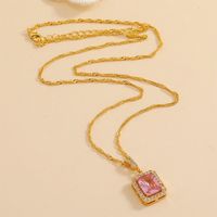 Wholesale Elegant Lady Geometric Copper Plating Inlay Zircon Pendant Necklace main image 3