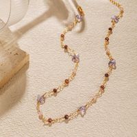 Wholesale Lady Ethnic Style Classic Style Butterfly Copper Plating Inlay 18K Gold Plated Gravel Necklace main image 4