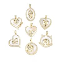 1 Piece Copper Shell Zircon 18K Gold Plated Human Heart Shape Polished Pendant main image 9