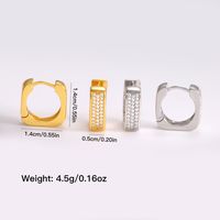 1 Pair Simple Style Classic Style Square Plating Inlay Copper Zircon 18K Gold Plated Hoop Earrings main image 9