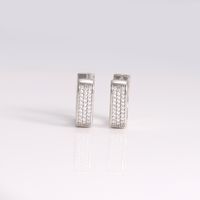 1 Pair Simple Style Classic Style Square Plating Inlay Copper Zircon 18K Gold Plated Hoop Earrings main image 7