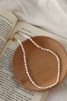 304 Stainless Steel Natural Pearls Vary In Size, Please Consider Carefully Before Ordering! 18K Gold Plated Elegant Beach Tropical Beaded Geometric Necklace main image 8