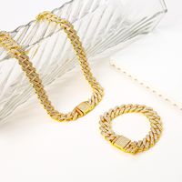 Basic Classic Style Cool Style Printing Geometric Rhinestones Alloy Wholesale Bracelets Necklace main image 3