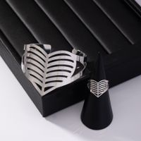 Hip-Hop Exaggerated Classic Style Heart Shape White Gold Plated Alloy Wholesale Jewelry Set main image 5