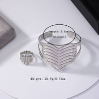 Hip-Hop Exaggerated Classic Style Heart Shape White Gold Plated Alloy Wholesale Jewelry Set main image 2