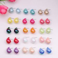 1 Pair Simple Style Classic Style Water Droplets Patchwork Arylic Ear Studs main image 1