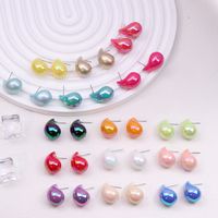 1 Pair Simple Style Classic Style Water Droplets Patchwork Arylic Ear Studs main image 4