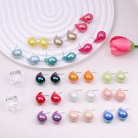 1 Pair Simple Style Classic Style Water Droplets Patchwork Arylic Ear Studs main image 5