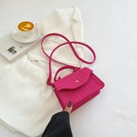 Women's Medium Felt Solid Color Streetwear Square Magnetic Buckle Crossbody Bag sku image 4