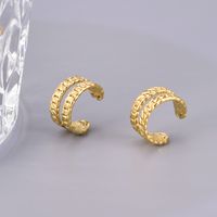 1 Pair Simple Style Classic Style Solid Color Plating 304 Stainless Steel Titanium Steel 18K Gold Plated Ear Cuffs main image 6